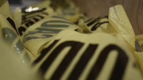close up of yellow caution tape