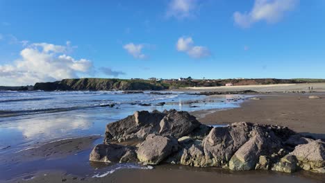 winter beach on a cold sunny day copper coast waterford ireland