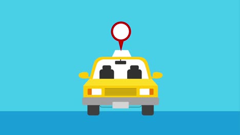 indicador de taxi del servicio de mapa de ubicación manual