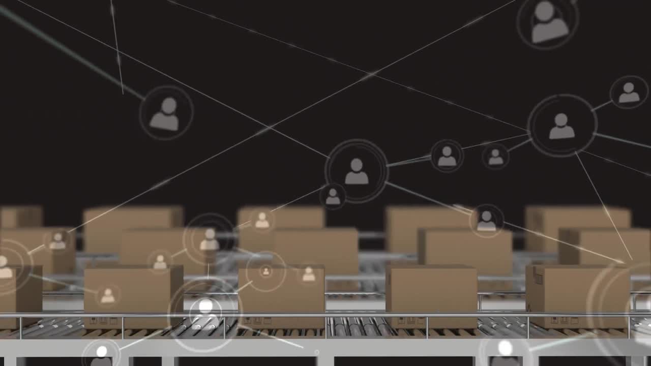 컨베이어 벨트 에 있는 패키지