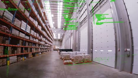 Animation-of-data-processing-over-empty-warehouse