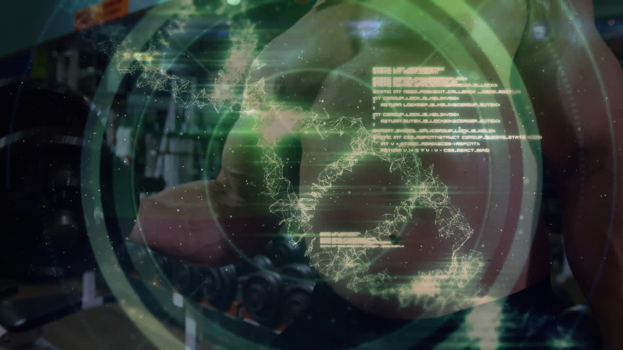 animación de la red de conexiones sobre hombres fuertes