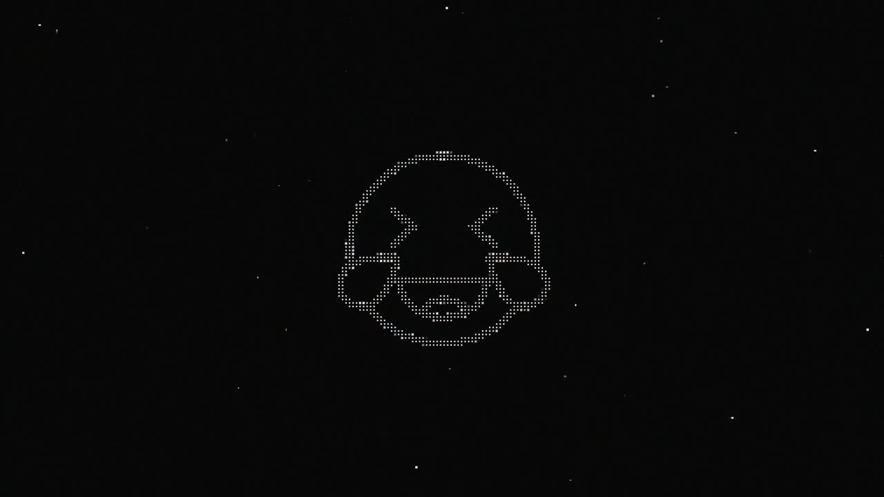 línea sonrisa hud símbolo holográfico en pantalla de televisión digital vieja animación de glitch de bucle sin costuras. corazones. retro dinámico y alegre. imágenes de video coloridas y vintage.