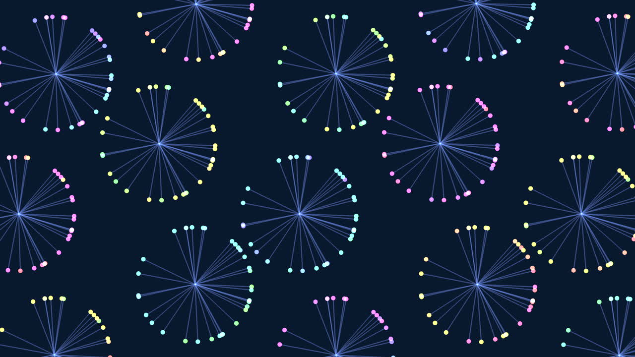 dente de león deslumbrante círculos en espiral en azul y púrpura