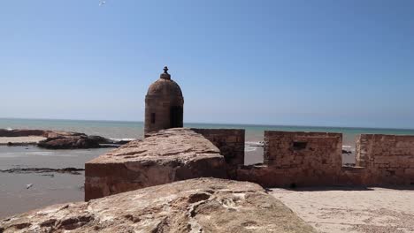 Sqala-building-in-Essaouira,-Morocco,-is-a-historic-structure-with-a-square-shape,-thick-stone-walls,-and-decorative-elements