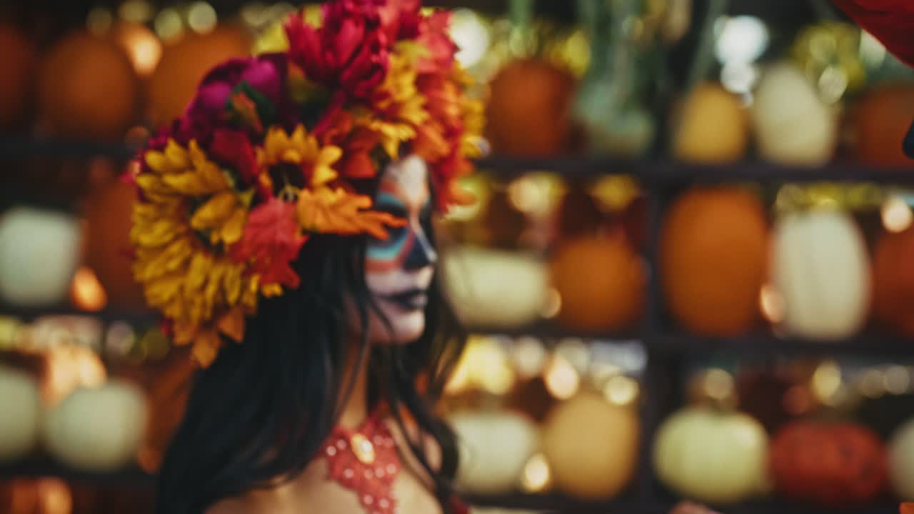 Couple in Day of the Dead Costumes