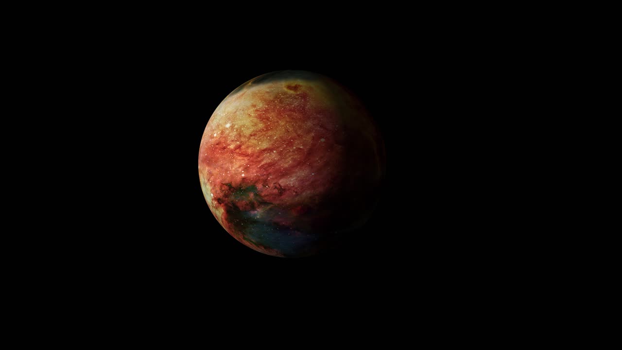 4k red and yellow planet on black background