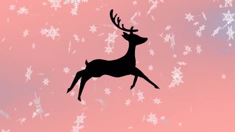 Animation-of-reindeer-over-snow-falling