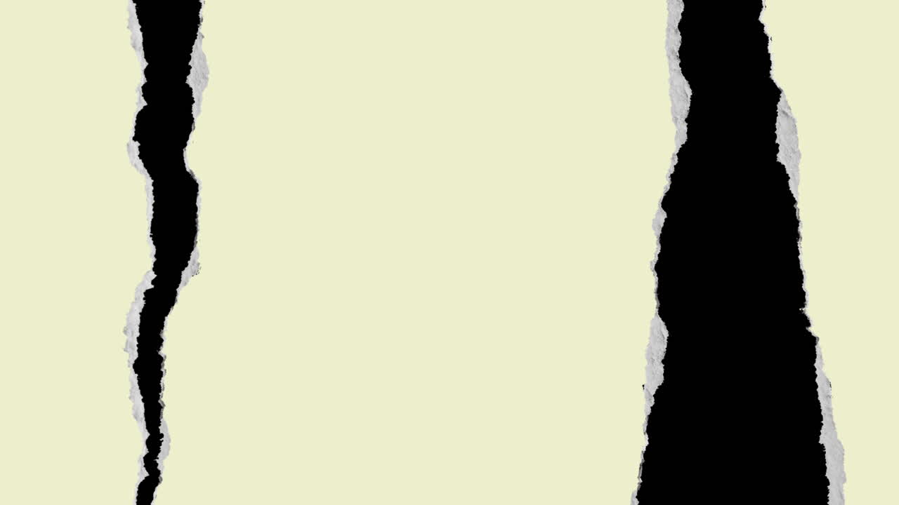 Light Yellow Paper Tearing Transition on Black Background