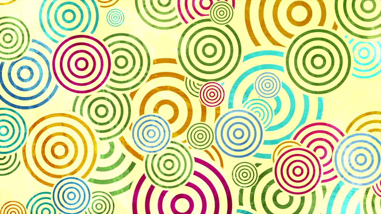 Colorful grunge circles abstract video animation