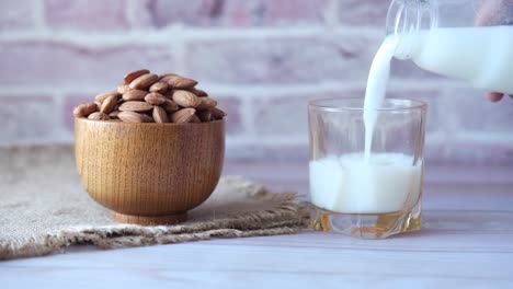 almond milk and almonds