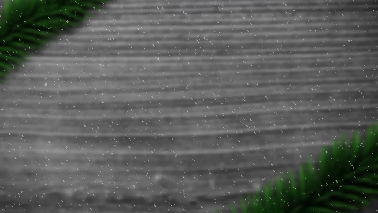 animación de la decoración navideña sobre la nieve que cae