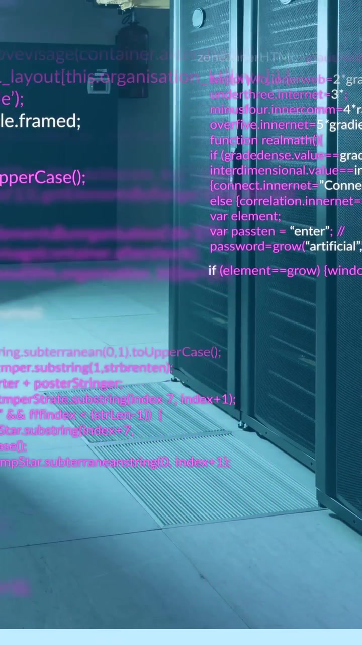Purple and white computer data processing animation over transparent background