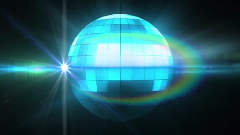 animación de una pelota de discoteca girando sobre puntos de luz