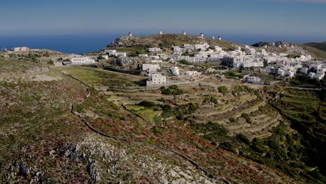 Insel-Amorgos-–-Luftaufnahme-Des-Dorfes-Chora.-Griechenland