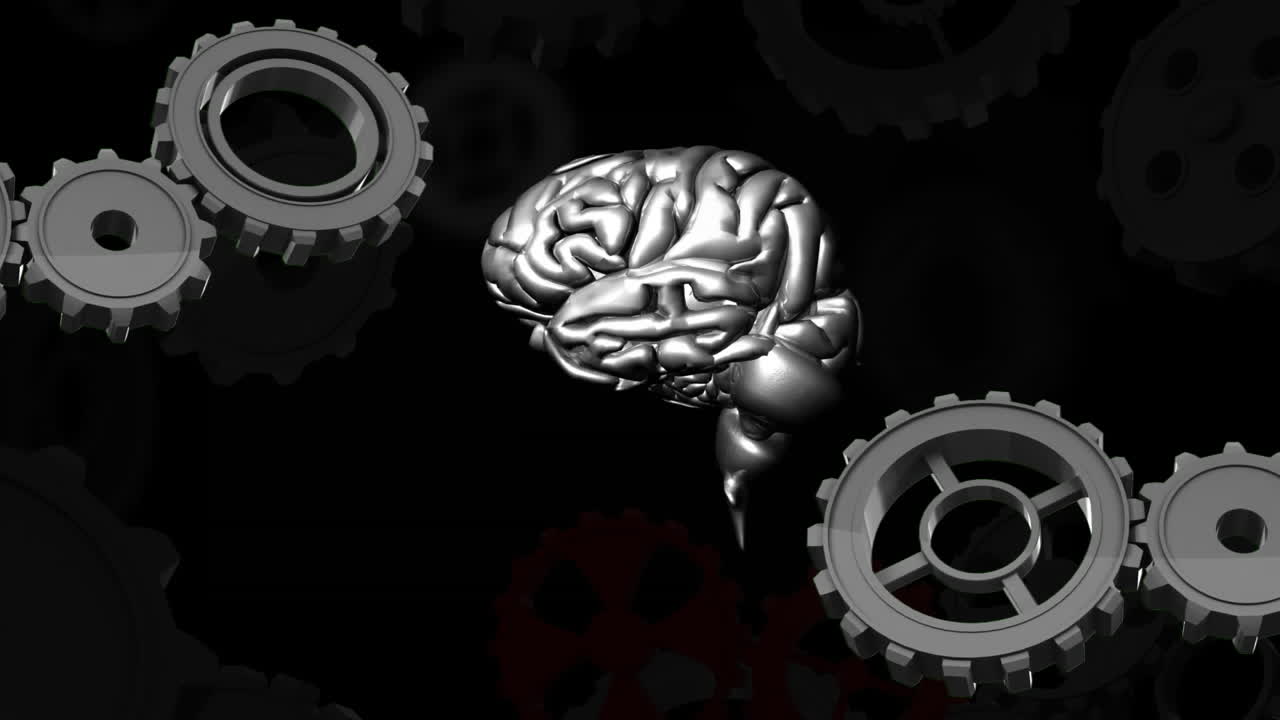 Human brain and gears