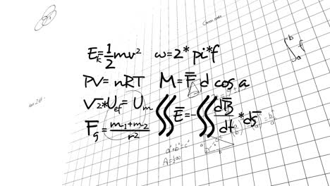 animation of mathematical data processing over white background