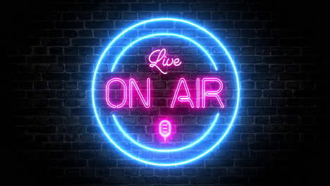 live on air microphone light neon signboard neon
