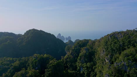 karst mountains with dense forest near ao nang, krabi province in thailand