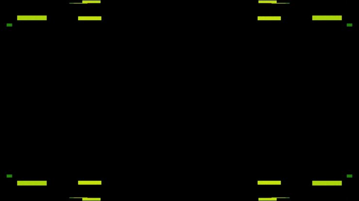 Abstract Digital Glitch Effect with Green Geometric Lines