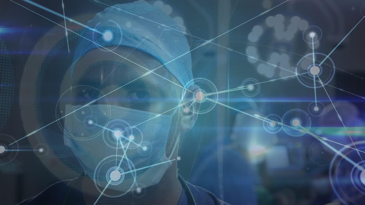 animación de la red de conexiones entre diversos médicos