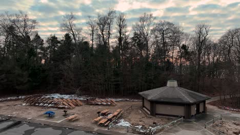 Sun-setting-through-the-trees-in-early-Winter