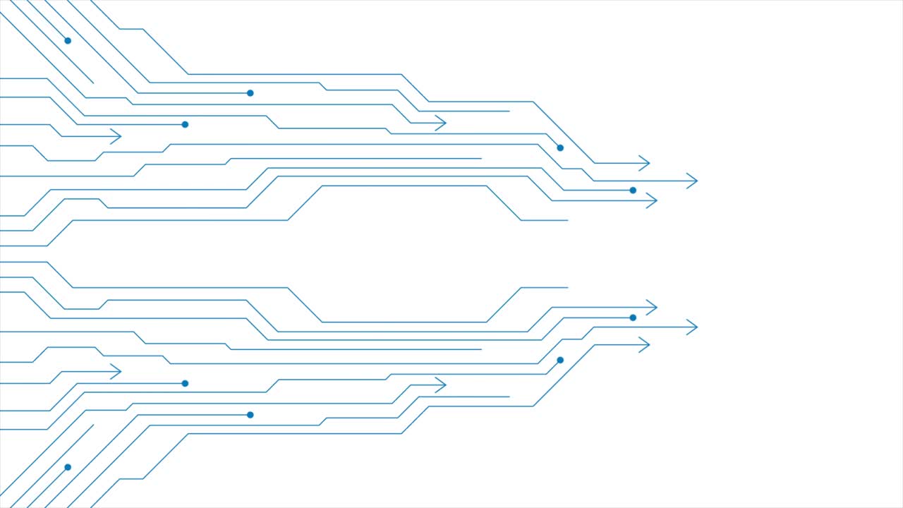 Blue minimal abstract futuristic motion background with chip lines