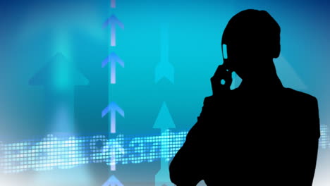silhouetted business footage