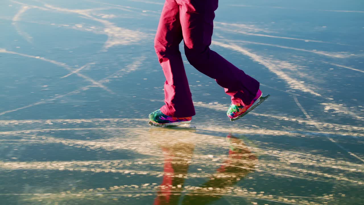Ice Skating on a Frozen Surface