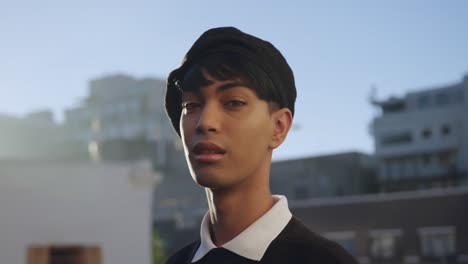 Transgender-adult-in-the-street-smiling-at-the-camera