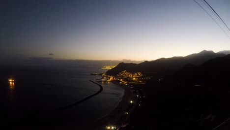 sunset timelapse over the playa del as teresitas, tenerife