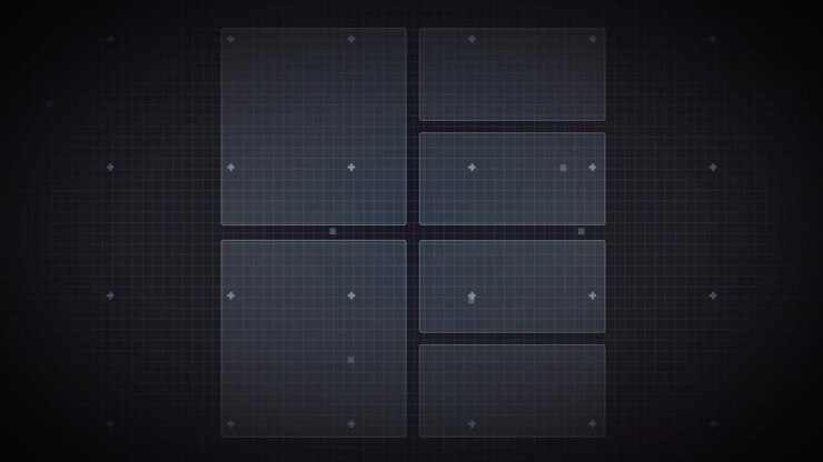 HUD tiles fading, map filling, borders drawing, radar spinning and pulsing, creating global monitor