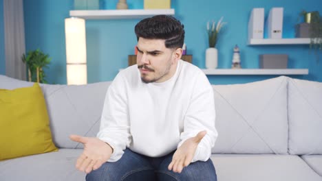 young man angry with himself.