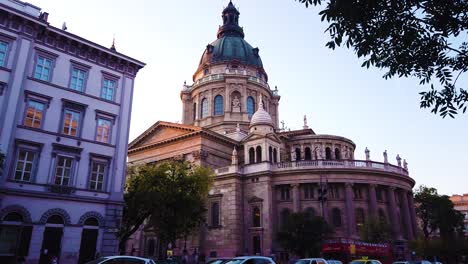 saint stephen cathedral in budapest in mid range camera movement shot