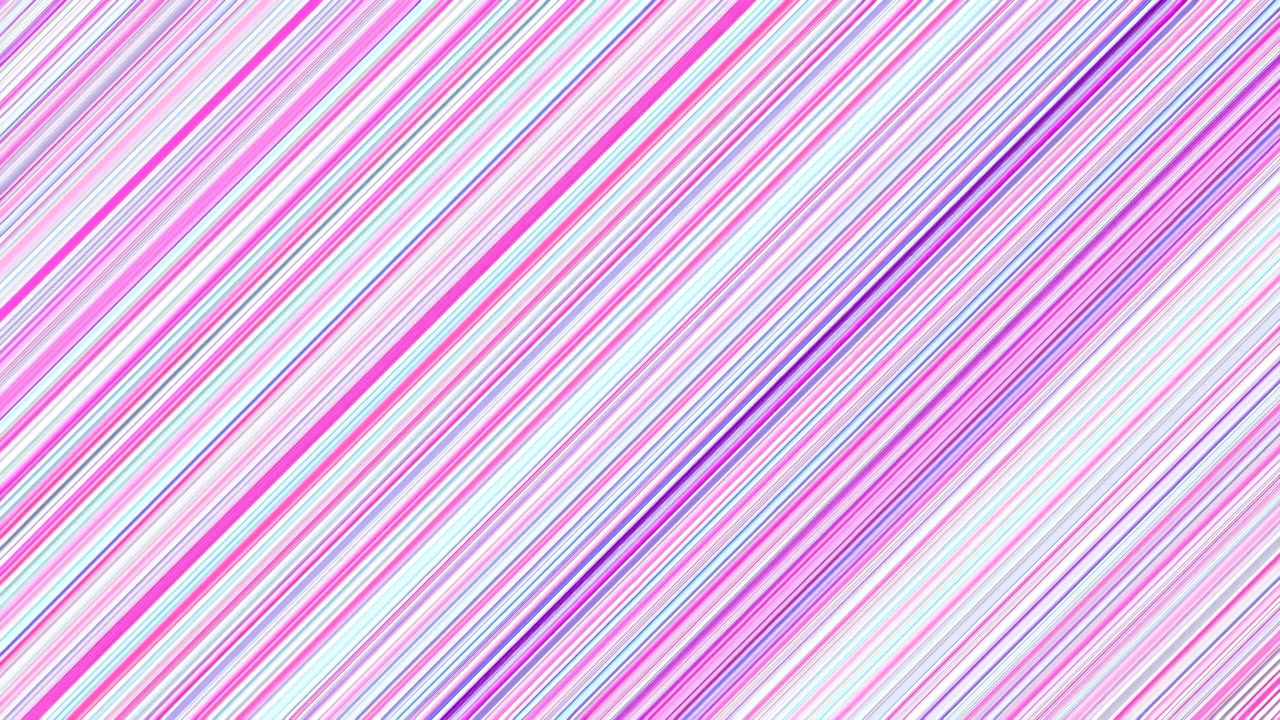 Motivo a strisce diagonali con bande parallele strette e medie che spostano l'enfasi del colore dal ciano freddo e lavanda al magenta vivido e rosa, creando un ritmo astratto e fluido su un'ampia superficie senza soluzione di continuità.