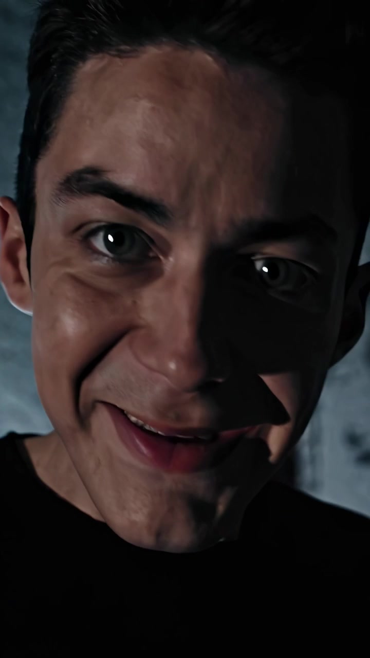 Uomo che esprime emozioni intense e comportamento maniacale in una stanza poco illuminata
