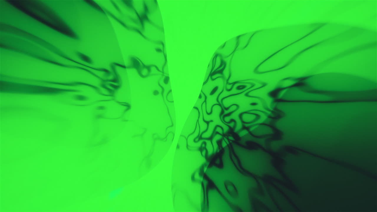 Abstract Green and Black Fluid Shapes