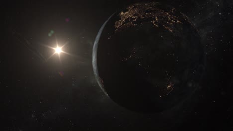 Oumuamua-asteroid-or-meteor-passing-through-solar-system-beside-Earth,-interstellar-alien-probe-spaceship