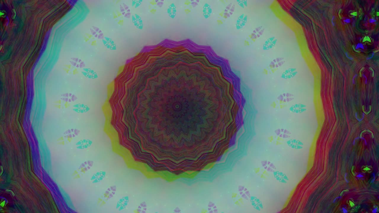 el fondo abstracto de 4k, el bucle de fantasía en movimiento dinámico, el caleidoscopio.