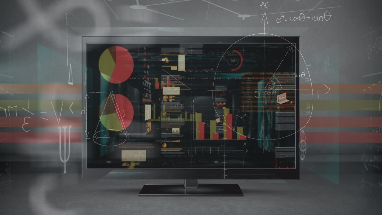 animación del procesamiento de datos en pantalla