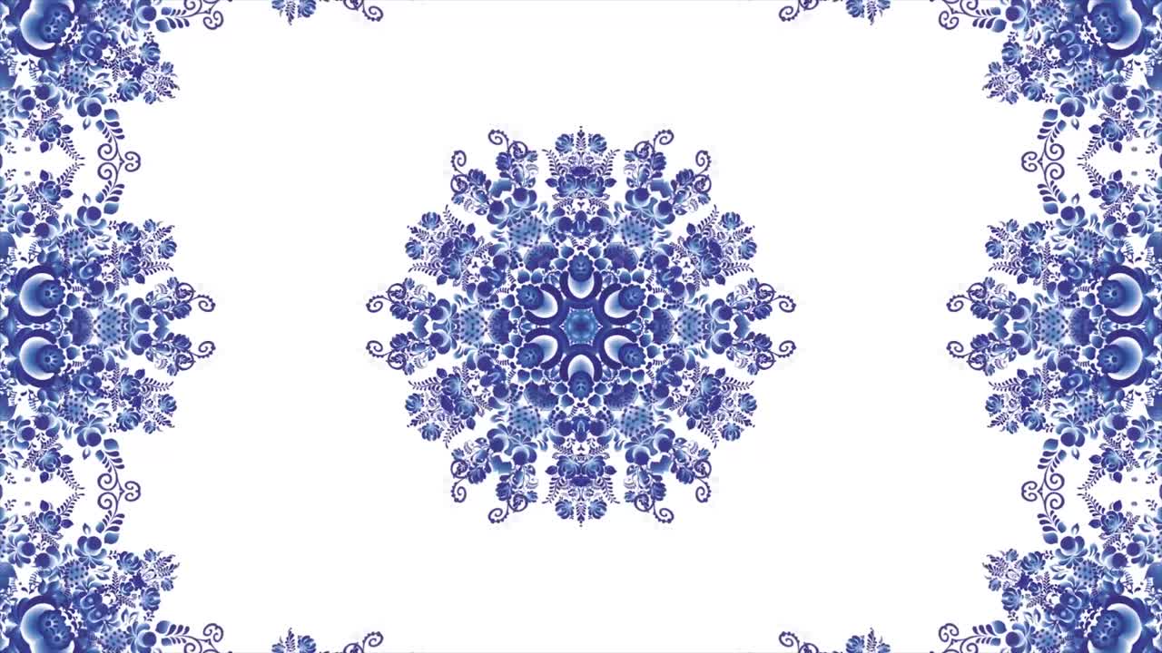 Ornamental Blue and White Floral Pattern