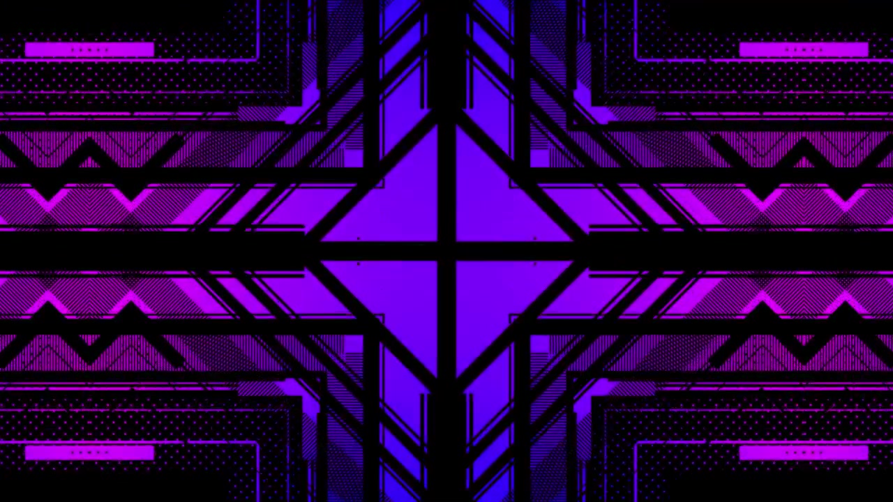 Abstrakt Digital Geometrisk Mønsteranimation i Lilla og Sort