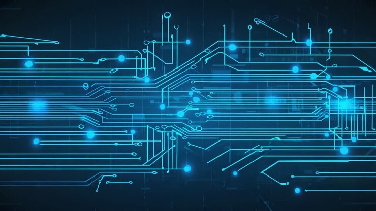 Un circuito stampato che rappresenta tecnologia e reti digitali.