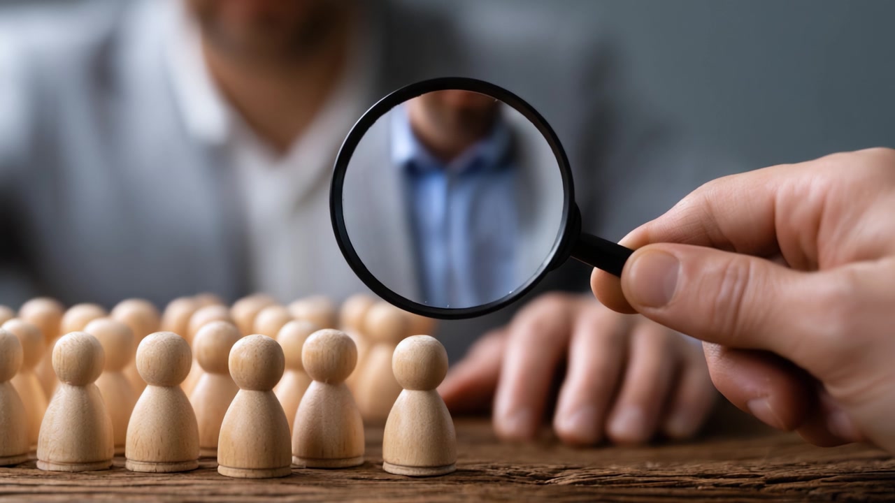 O foco em indivíduos-chave: Analisando candidatos potenciais através de uma lente de lupa para uma tomada de decisão aprimorada em processos de recrutamento.