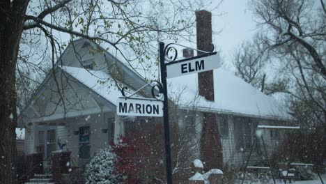 slow motion snow falling in winter storm