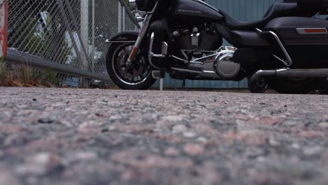 ground level view of limited edition harley davidson motorcycle