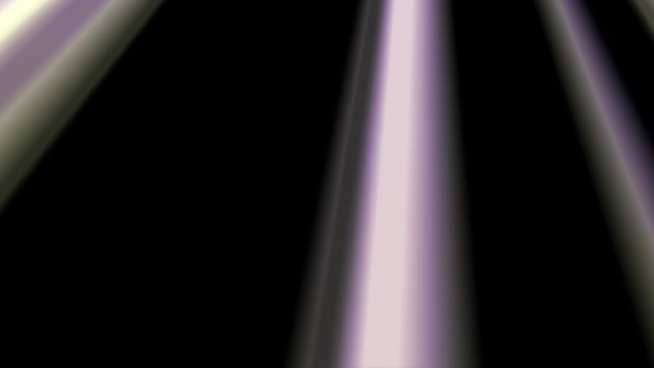 Raggi di luce dinamici viola e bianchi in movimento su sfondo nero