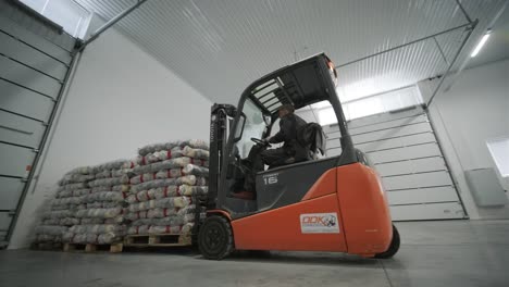 forklift operating in a warehouse