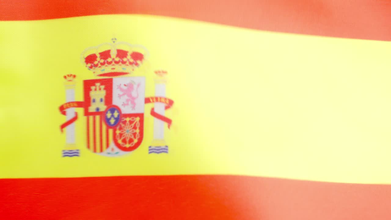 Spanish national flag waving by the wind