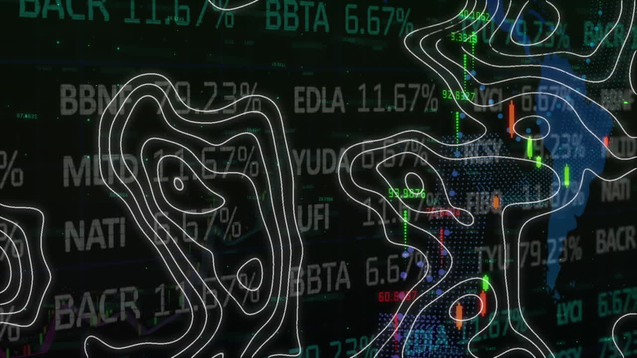 세계 지도에 대한 통계 및 데이터 처리의 애니메이션